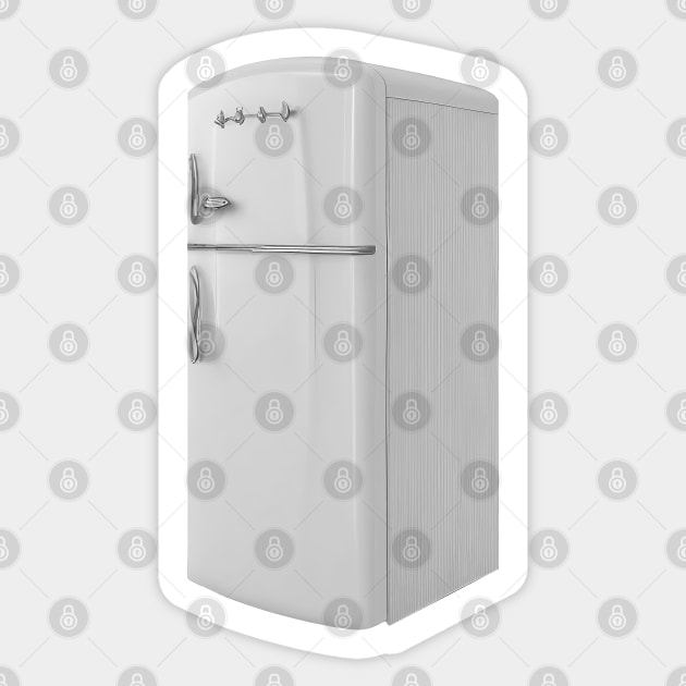 Retro refrigerator Sticker by chronicledesignlab